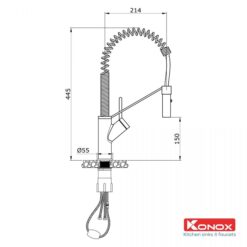 Vòi rửa bát rút dây Konox Gusta