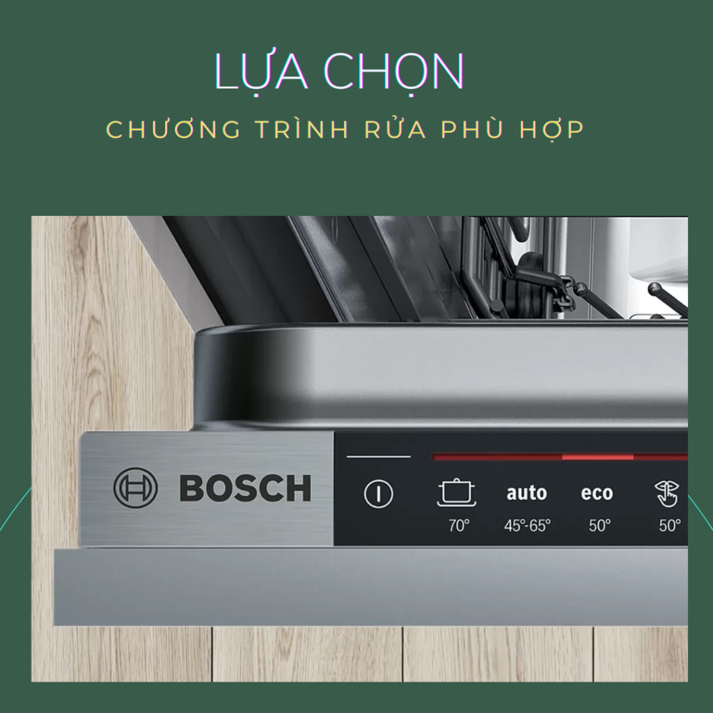 lựa chọn chương trình rửa bát phù hợp
